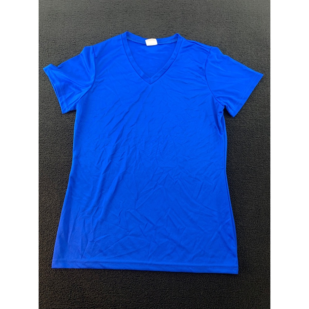 Augusta Sportswear Ladies Blue V-Neck Moisture Management T-Shirt Size Medium